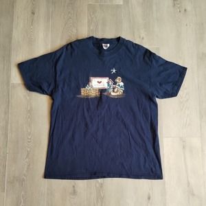 Vintage Shirt XL I Love America Hanes Beefy Tag Blue Short Sleeve Teddy Bear